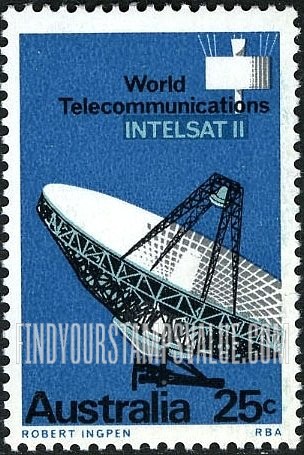 FindYourStampsValue: Satellite and Antenna, Moree, N.S.W.