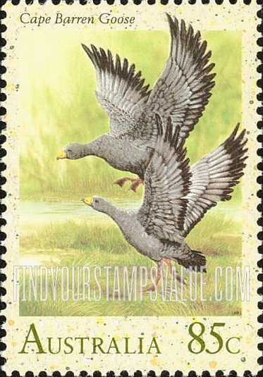 FindYourStampsValue: Water Birds: Cape Barren goose, vertical