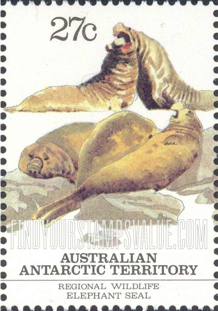 FindYourStampsValue: AUSTRALIAN ANTARCTIC TERRITORY: Elephant seals