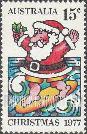 FindYourStampsValue: Surfing Santa