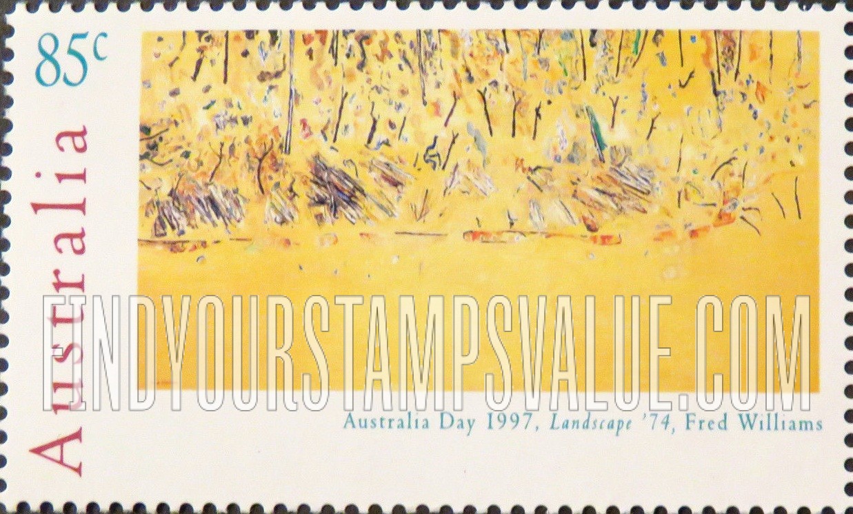 FindYourStampsValue: Australia Day Type of 1994: Landscape β74, by Fred Williams