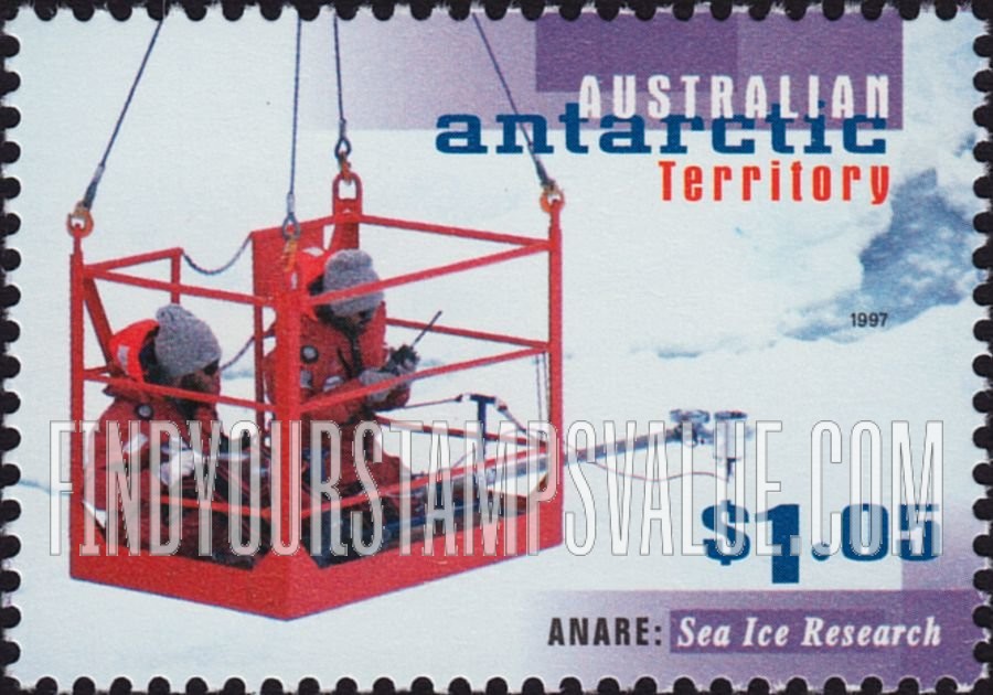 FindYourStampsValue: AUSTRALIAN ANTARCTIC TERRITORY - Australian National Antarctic Research Expeditions, 50th Anniversary: Sea ice research
