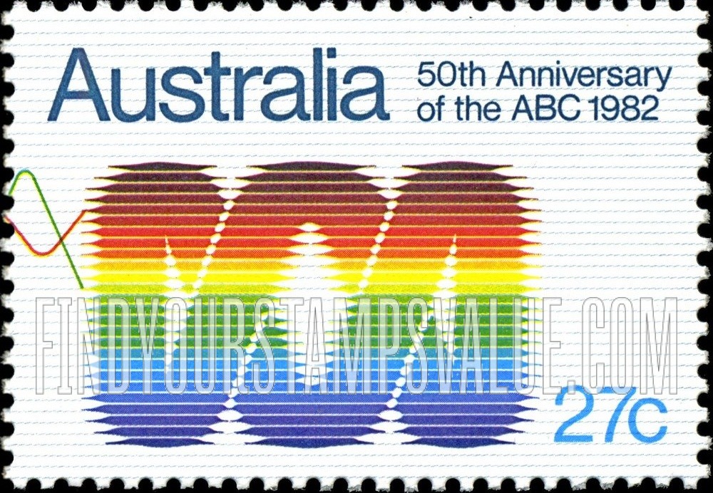 FindYourStampsValue: 50th Anniversary of Australian Broadcasting Commission: Emblem