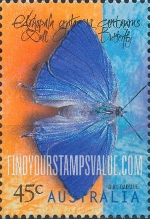 FindYourStampsValue: Butterflies: Dull oakblue