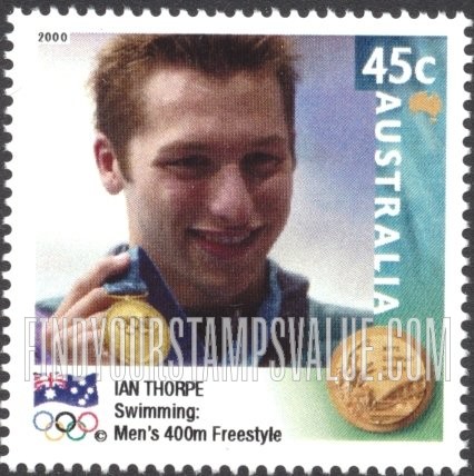 FindYourStampsValue: Australian Gold Medalists at 2000 Olympics: Ian Thorpe