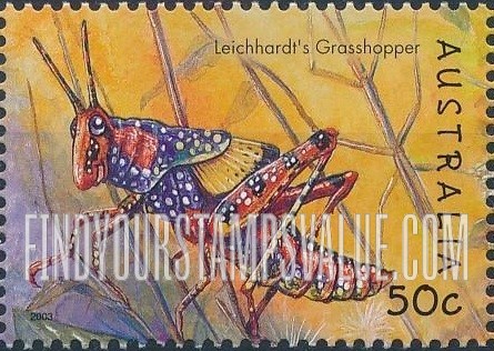 FindYourStampsValue: Insects: Leichhardt’s grasshopper