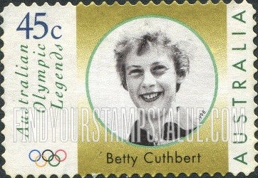FindYourStampsValue: Legends Type of 1997: Betty Cuthbert