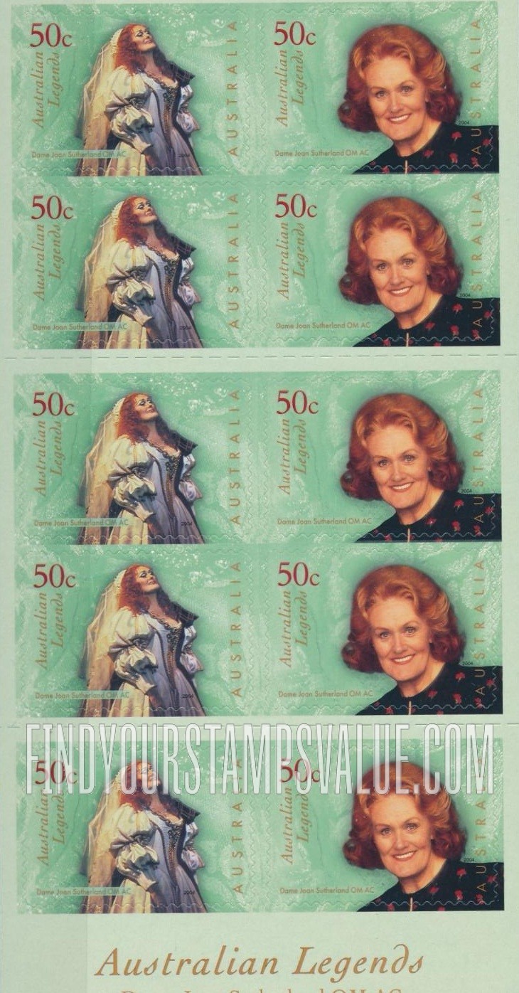FindYourStampsValue: Australian Legends Type of 1997