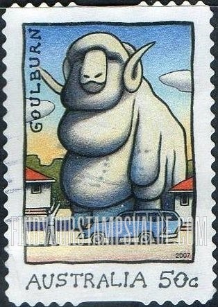 FindYourStampsValue: Tourist Attractions: Big Merino Sheep, Goulburn, New South Wales