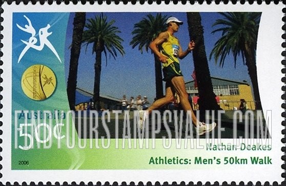 FindYourStampsValue: Medalists at Commonwealth Games: Nathan Deakes in 50km walk