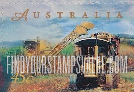 FindYourStampsValue: Farming in Australia: Harvesting sugar cane