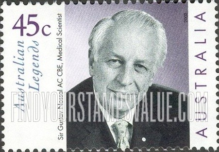 FindYourStampsValue: Australian Legends Type of 1997: Sir Gustav Nossal