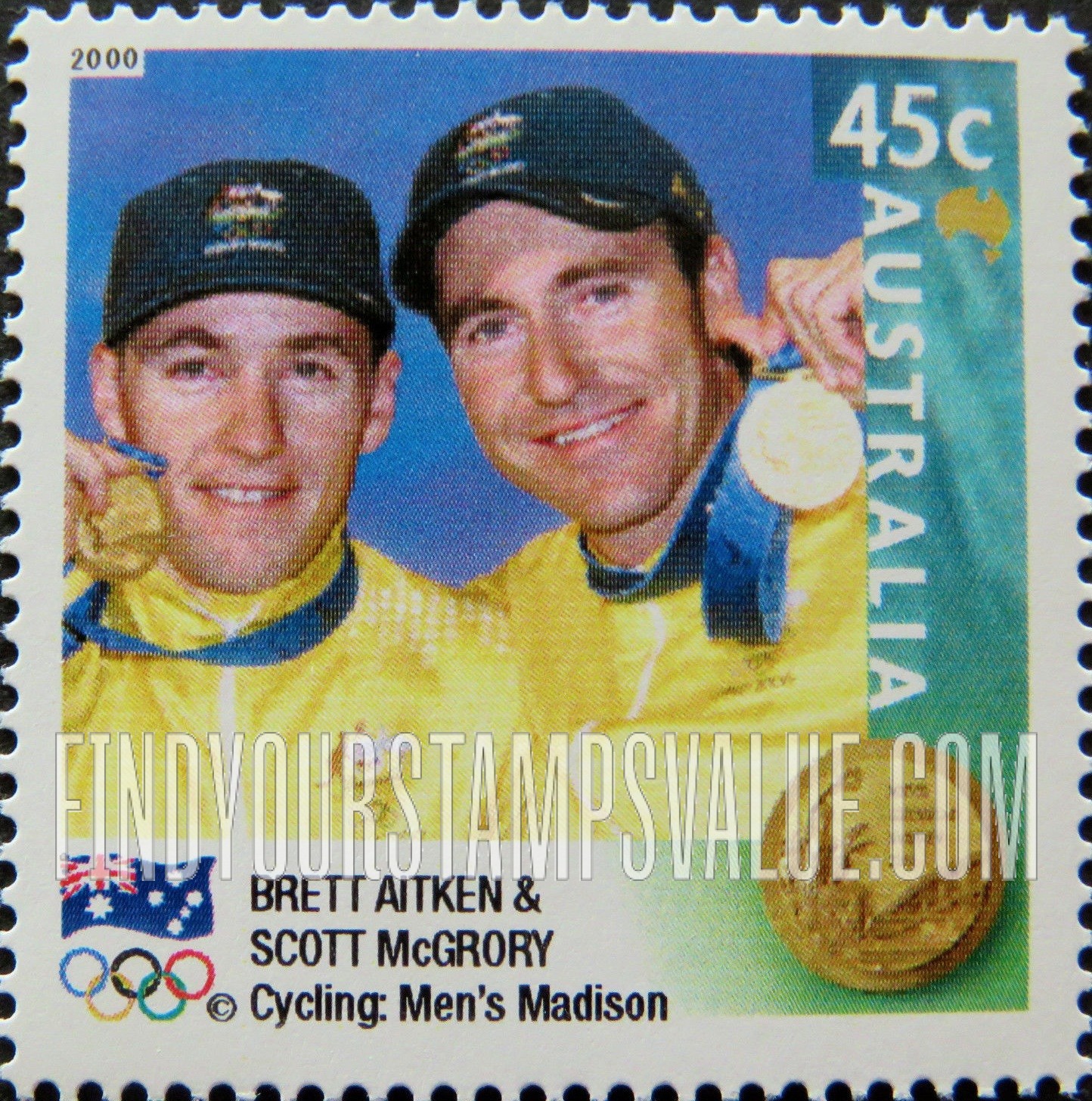 FindYourStampsValue: Australian Gold Medalists at 2000 Olympics: Brett Aitken, Scott McGrory
