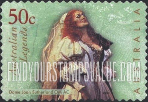 FindYourStampsValue: Australian Legends Type of 1997: In costume