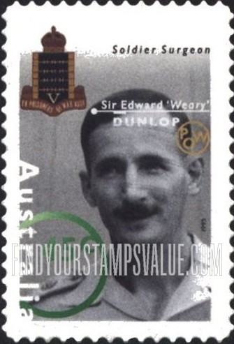 FindYourStampsValue: Famous Australians from World War II: Sir Edward Dunlop