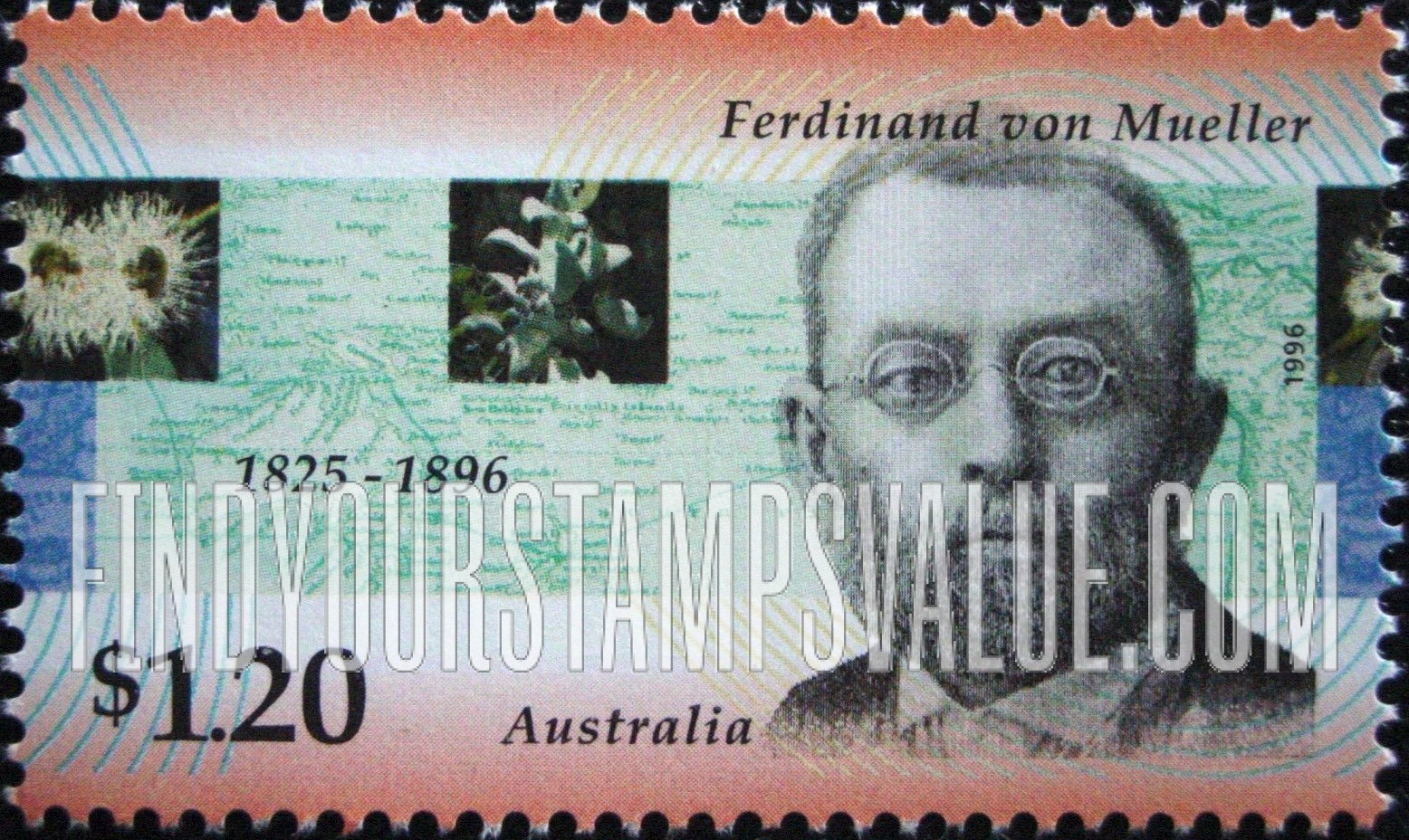 FindYourStampsValue: Baron Ferdinand von Mueller (1825-96), Botanist