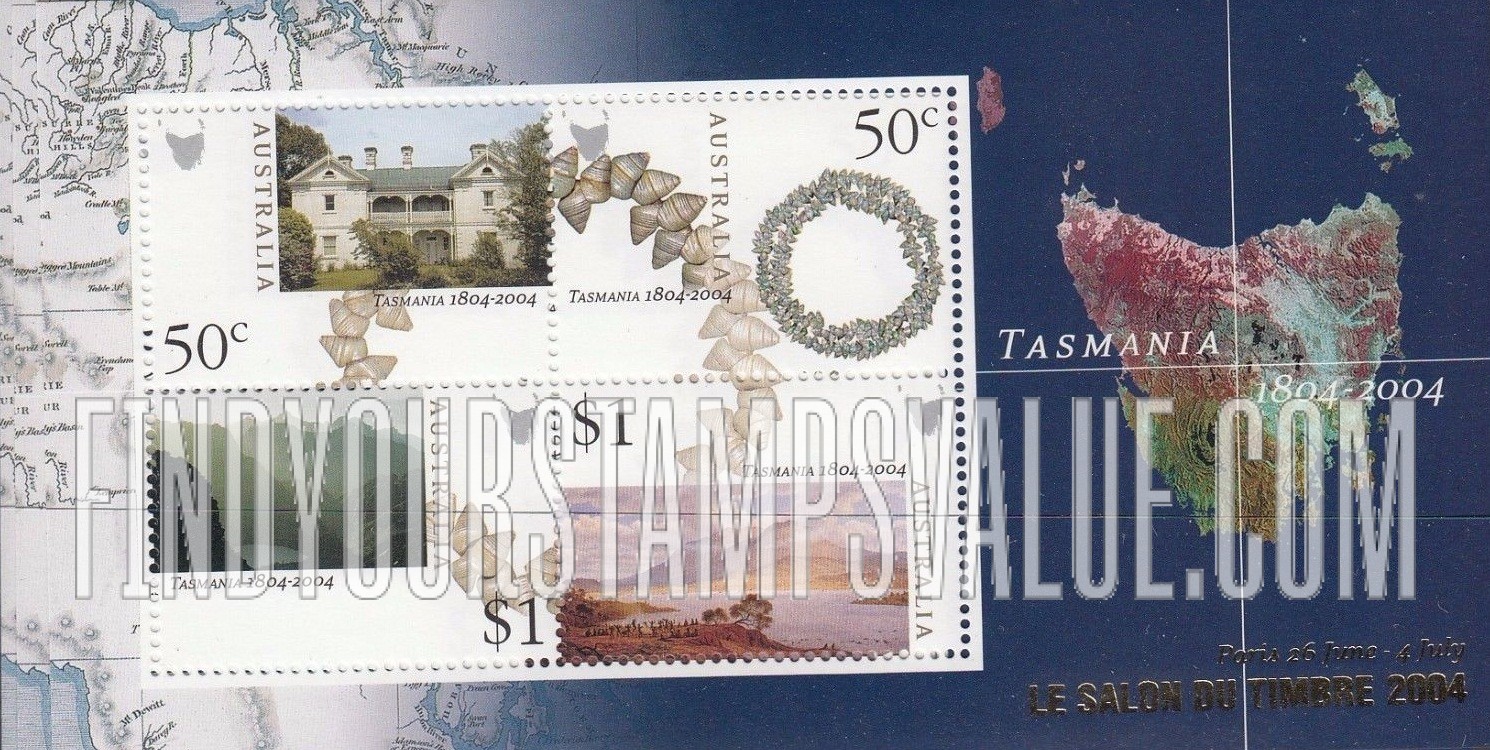 FindYourStampsValue: Settlement of Hobart Town, Tasmania, Bicentennial