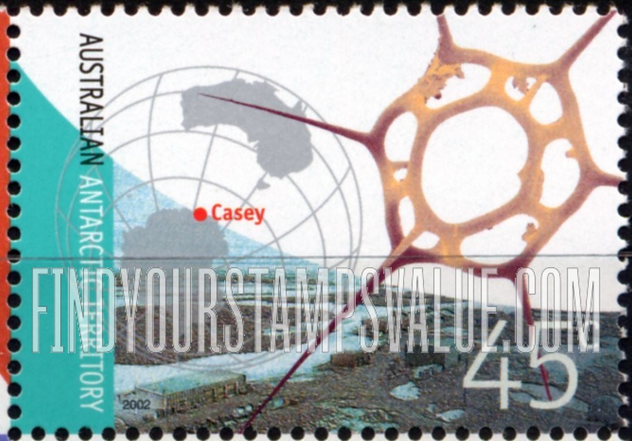 FindYourStampsValue: AUSTRALIAN ANTARCTIC TERRITORY - Antarctic Base Stations: Diatom, Casey Station