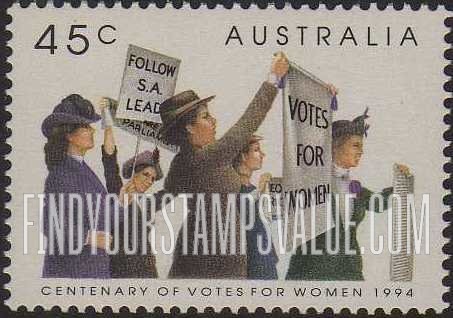 FindYourStampsValue: Australian Women’s Right to Vote, Centennial