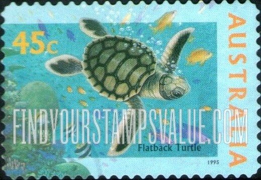 FindYourStampsValue: The World Down Under: Flatback turtle