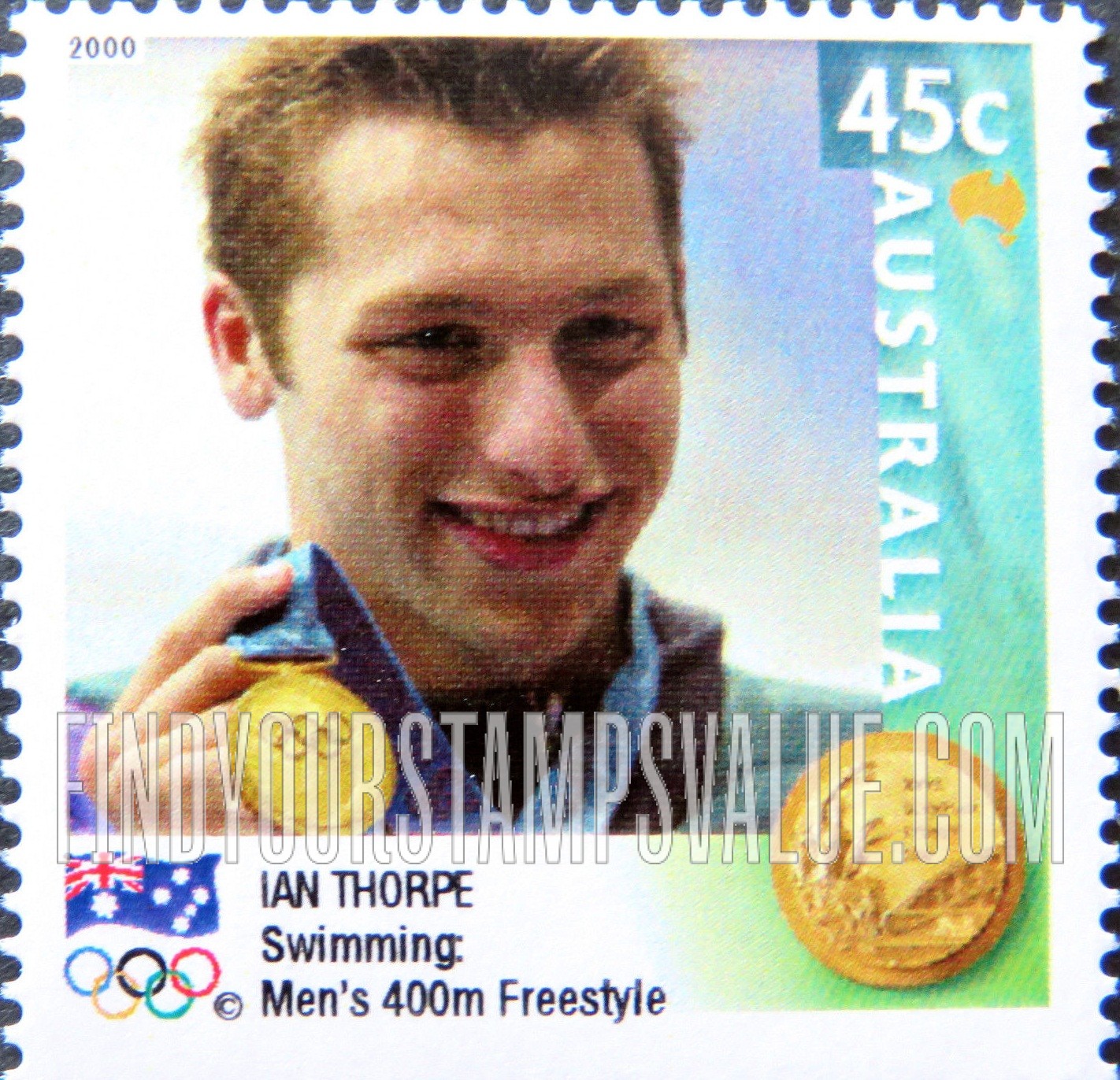 FindYourStampsValue: Australian Gold Medalists at 2000 Olympics: Ian Thorpe