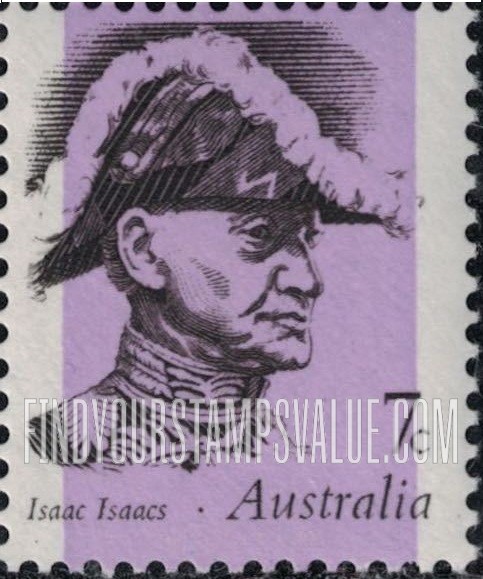 FindYourStampsValue: Famous Australians: Sir Isaac Isaacs, lawyer, 1st Australian-born Governor-General