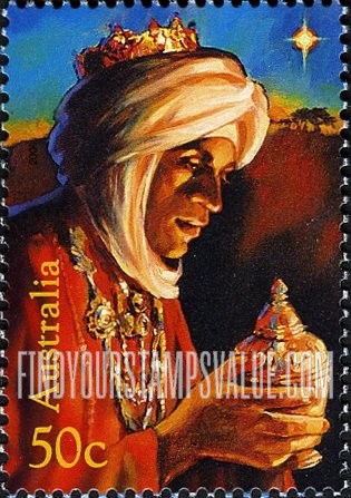 FindYourStampsValue: Christmas: Magus with gift