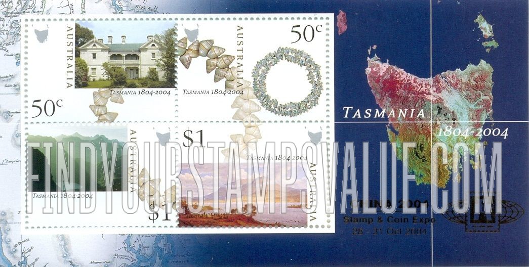 FindYourStampsValue: Settlement of Hobart Town, Tasmania, Bicentennial