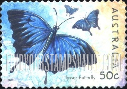 FindYourStampsValue: Insects: Ulysses butterfly
