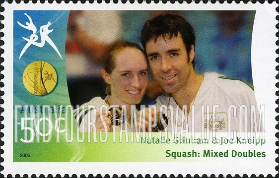 FindYourStampsValue: Medalists at Commonwealth Games: Natalie Grinham & Joe Kneipp