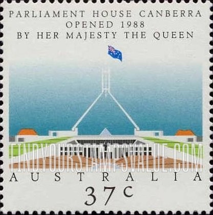 FindYourStampsValue: Opening of Parliament House, Canberra