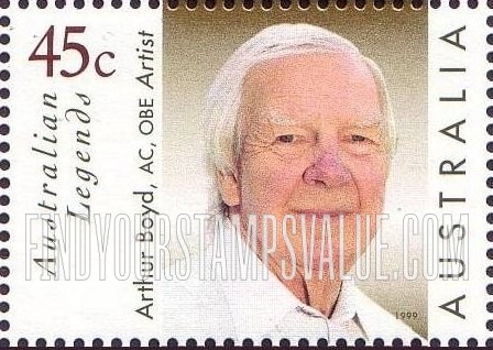 FindYourStampsValue: Legends Type of 1997: Arthur Boyd, artist