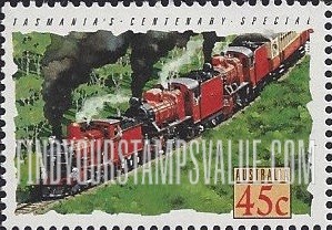 FindYourStampsValue: Trains: Centenary Special, Tasmania