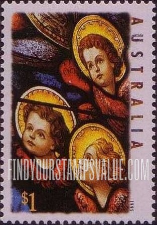 FindYourStampsValue: Christmas: Three rejoicing angels