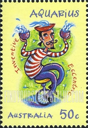 FindYourStampsValue: Signs of the Zodiac: Aquarius