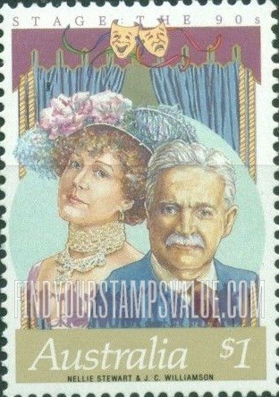 FindYourStampsValue: Stars of Stage and Screen: Nellie Stewart and James Cassius Williamson, the stage, 1890βs