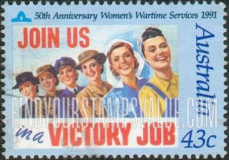 FindYourStampsValue: Women’s Wartime Services, 50th Anniversary