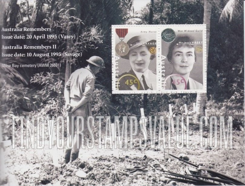 FindYourStampsValue: Famous Australians from World War II Type of 1995