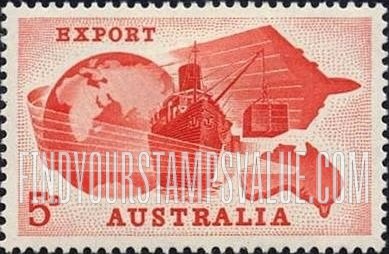 FindYourStampsValue: Globe, Ship, Plane and Map of Australia