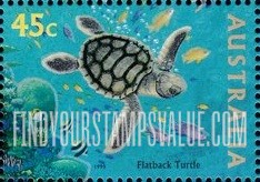 FindYourStampsValue: The World Down Under: Flatback turtle