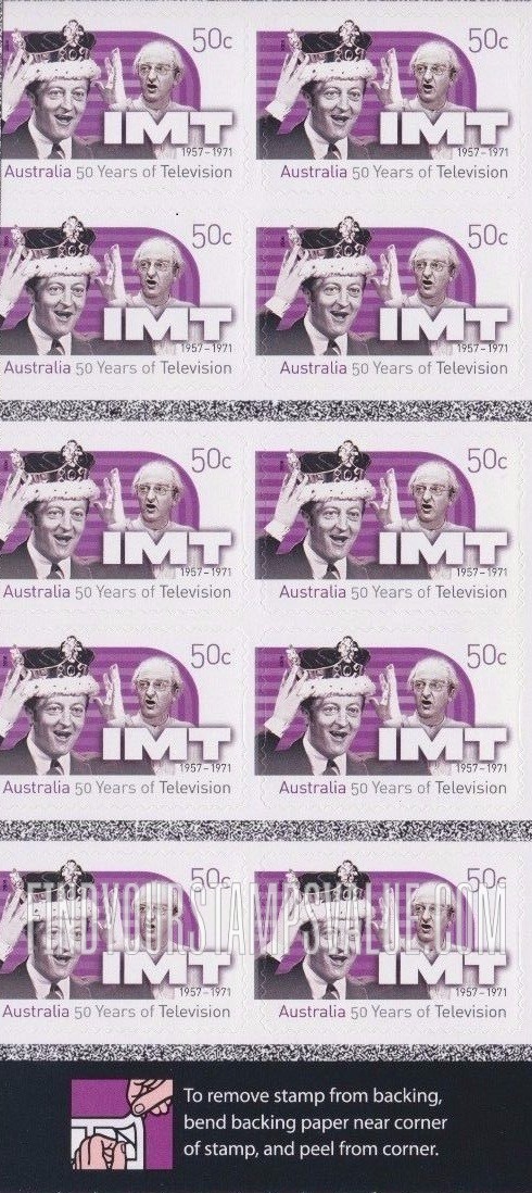FindYourStampsValue: Television in Australia, 50th Anniversary: IMT (In Melbourne Tonight)