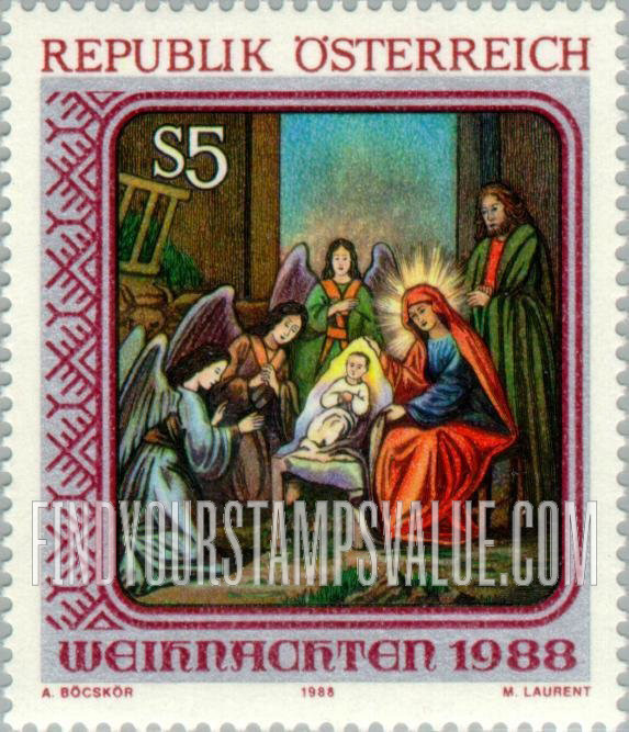 FindYourStampsValue: Christmas: Nativity painting from St. Barbara’s Church