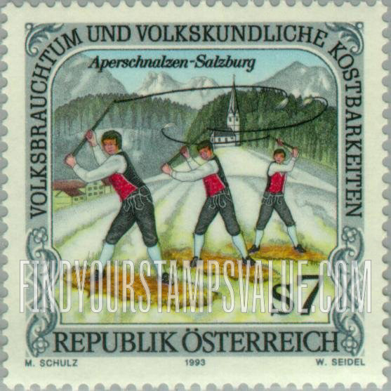 FindYourStampsValue: Folk Festival: Cracking whip when snow is melting, Salzburg