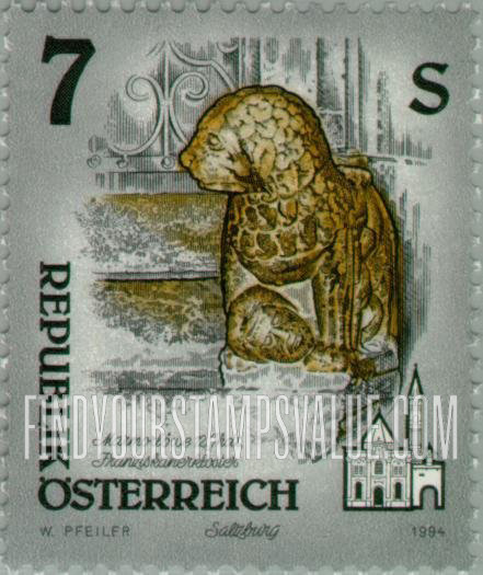 FindYourStampsValue: Monastery of Admont: Marble lion, Franciscan Monastery, Salzburg