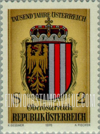 FindYourStampsValue: Coats of Arms of Austrian Provinces, Millennium of Austria: Upper Austria