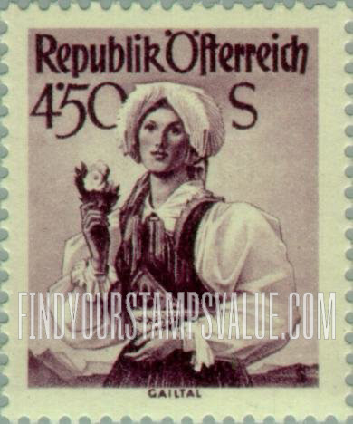 FindYourStampsValue: Austrian Costumes: Gail Valley