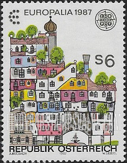 FindYourStampsValue: Europa 1987: Hundertwasser House