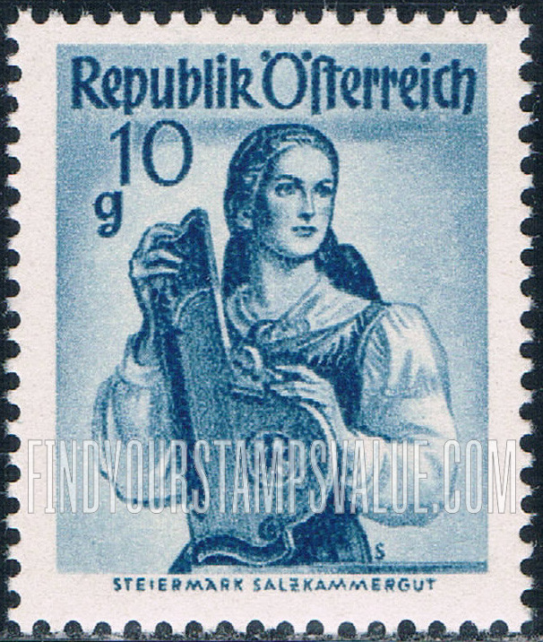 FindYourStampsValue: Austrian Costumes: Styria, Salzkammergut