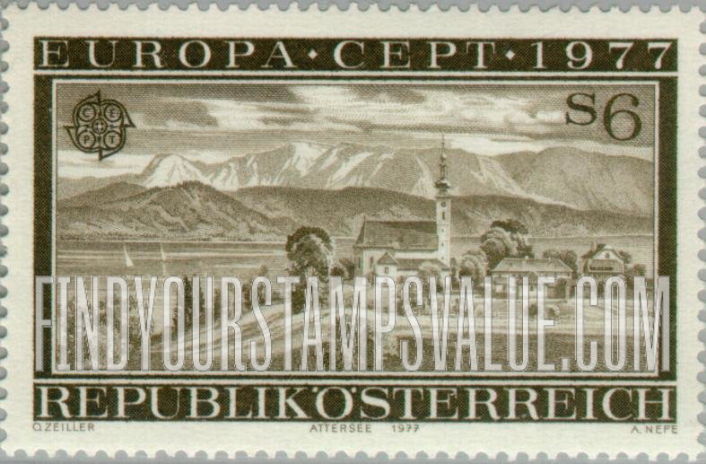 FindYourStampsValue: Europa 1977: Attersee, Upper Austria