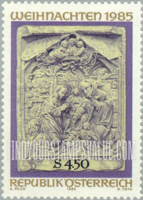 FindYourStampsValue: Creche, Marble Bas-relief, Salzburg